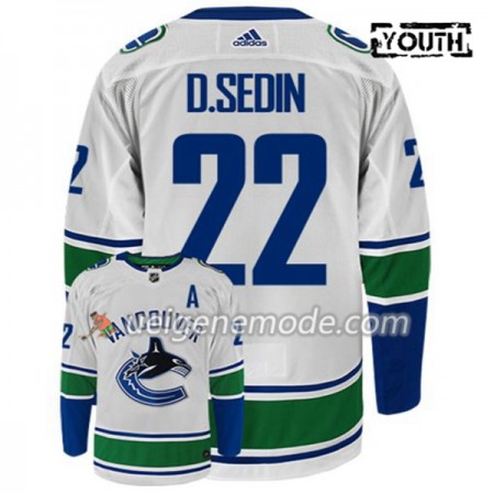 Kinder Eishockey Vancouver Canucks Trikot DANIEL SEDIN 22 Adidas Weiß Authentic